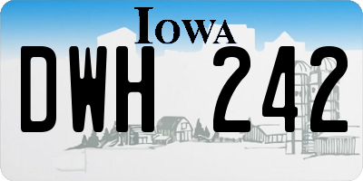 IA license plate DWH242