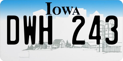 IA license plate DWH243