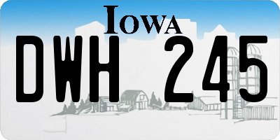 IA license plate DWH245