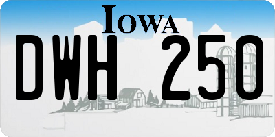 IA license plate DWH250