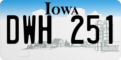 IA license plate DWH251