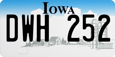 IA license plate DWH252