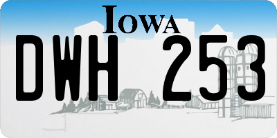 IA license plate DWH253