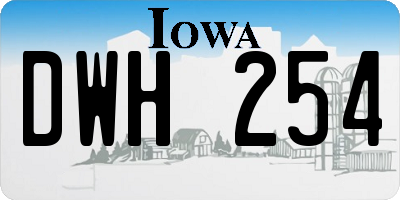 IA license plate DWH254