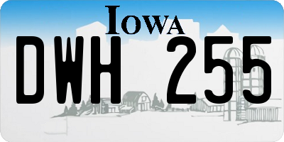 IA license plate DWH255