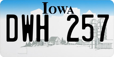 IA license plate DWH257