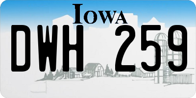 IA license plate DWH259