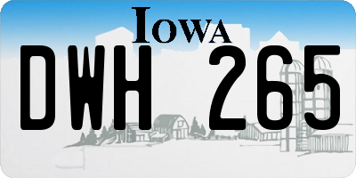 IA license plate DWH265