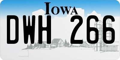 IA license plate DWH266