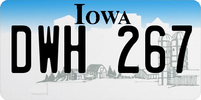 IA license plate DWH267