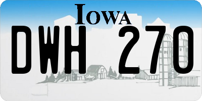 IA license plate DWH270