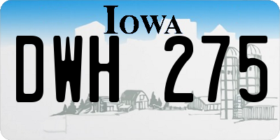 IA license plate DWH275