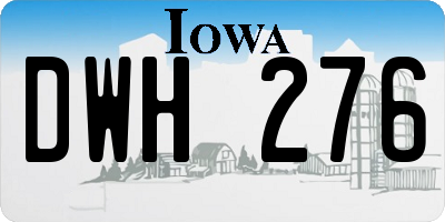IA license plate DWH276