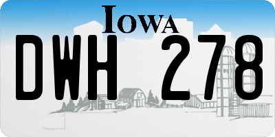 IA license plate DWH278