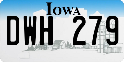 IA license plate DWH279