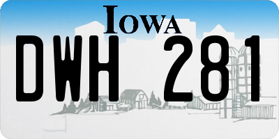 IA license plate DWH281