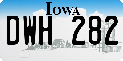 IA license plate DWH282