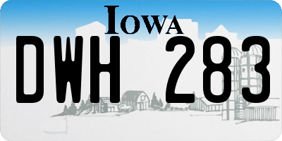 IA license plate DWH283