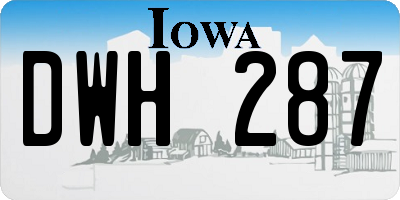 IA license plate DWH287