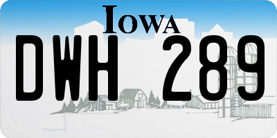 IA license plate DWH289