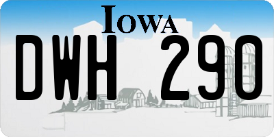 IA license plate DWH290