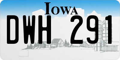 IA license plate DWH291