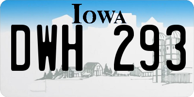 IA license plate DWH293