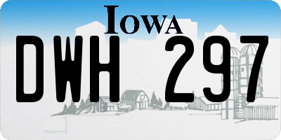 IA license plate DWH297