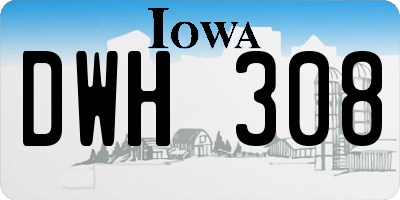 IA license plate DWH308