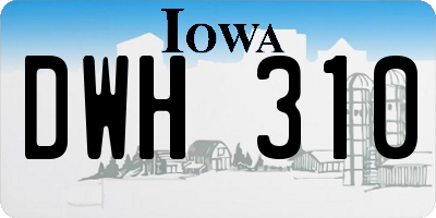 IA license plate DWH310