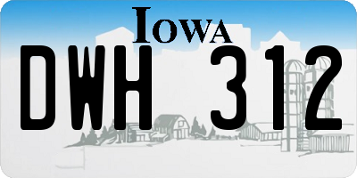 IA license plate DWH312