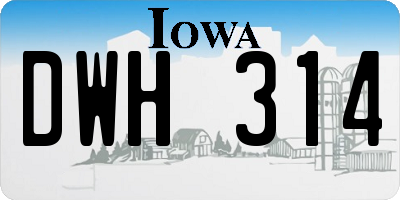 IA license plate DWH314
