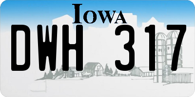 IA license plate DWH317