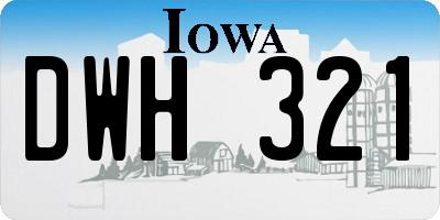 IA license plate DWH321