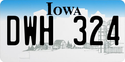 IA license plate DWH324