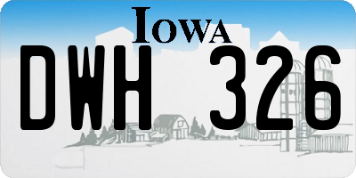 IA license plate DWH326