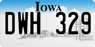 IA license plate DWH329
