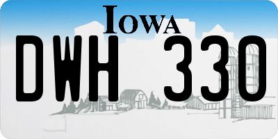 IA license plate DWH330