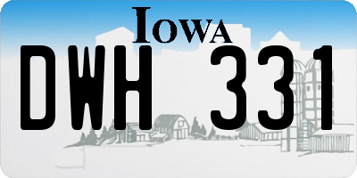 IA license plate DWH331