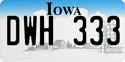 IA license plate DWH333