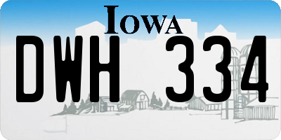 IA license plate DWH334