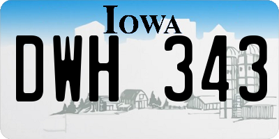 IA license plate DWH343