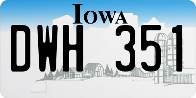 IA license plate DWH351
