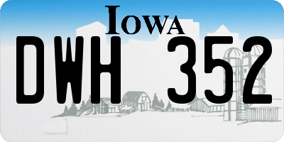 IA license plate DWH352