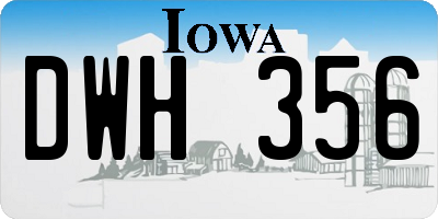 IA license plate DWH356