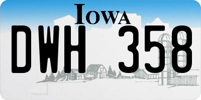 IA license plate DWH358