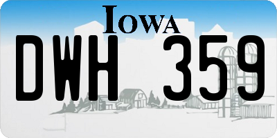 IA license plate DWH359