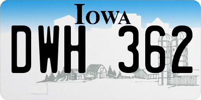 IA license plate DWH362