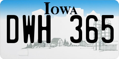 IA license plate DWH365