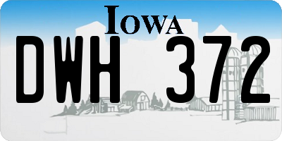 IA license plate DWH372